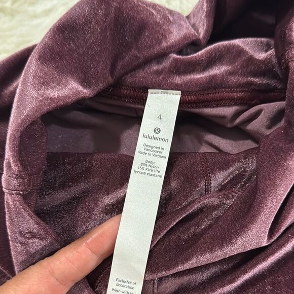 Lululemon Plush Velvet Leggings in Rich Burgundy Size 4 - Picture 6 of 8